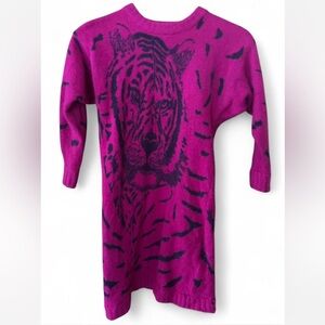 Pink and Black Tiger Print Sweater Dress
